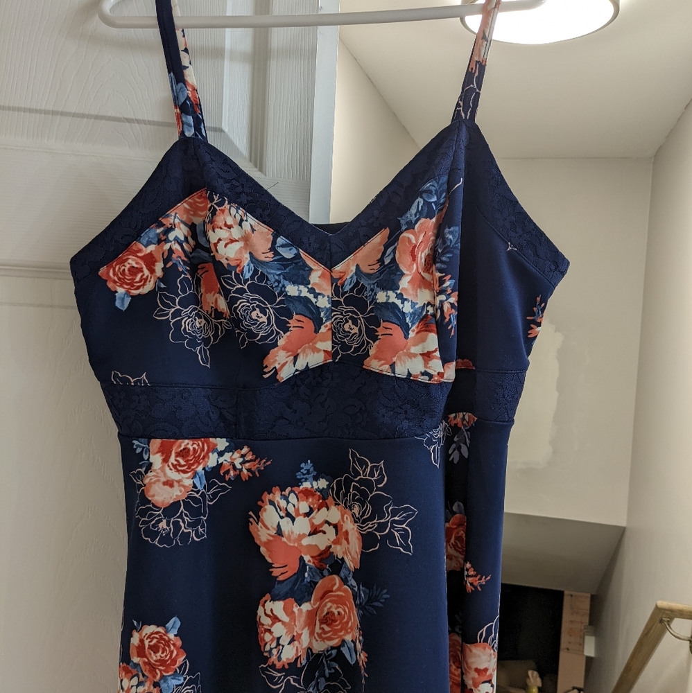 Torrid Floral and Lace Peplum top